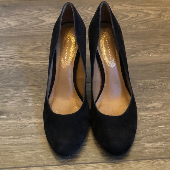 Elie Tahari black suade heels size 37 - Picture 4 of 10